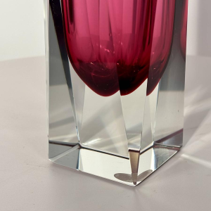 Vase facetté en verre de Murano - Technique Sommerso - circa 1960