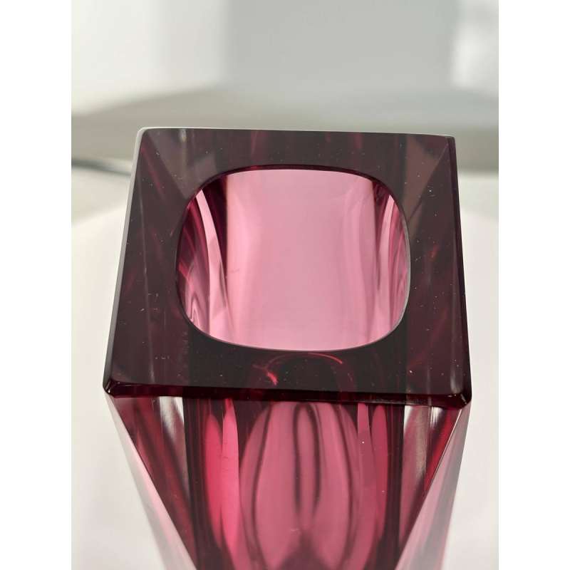 Faceted Murano glass vase - Sommerso technique - circa 1960
