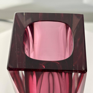 Vase facetté en verre de Murano - Technique Sommerso - circa 1960