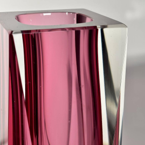 Vase facetté en verre de Murano - Technique Sommerso - circa 1960