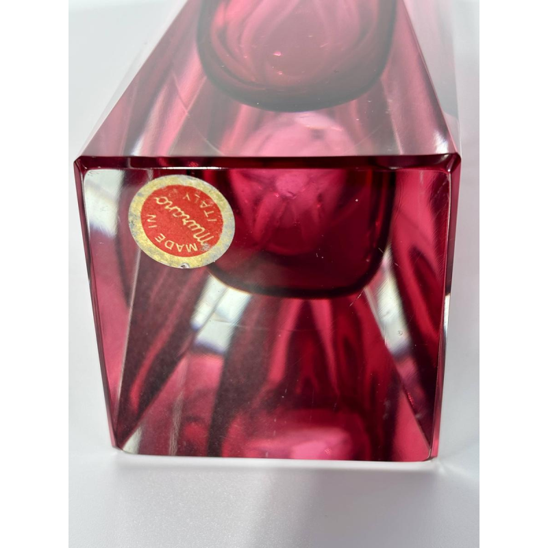 Faceted Murano glass vase - Sommerso technique - circa 1960