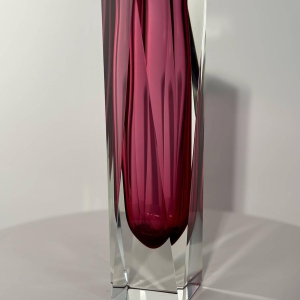 Vase facetté en verre de Murano - Technique Sommerso - circa 1960