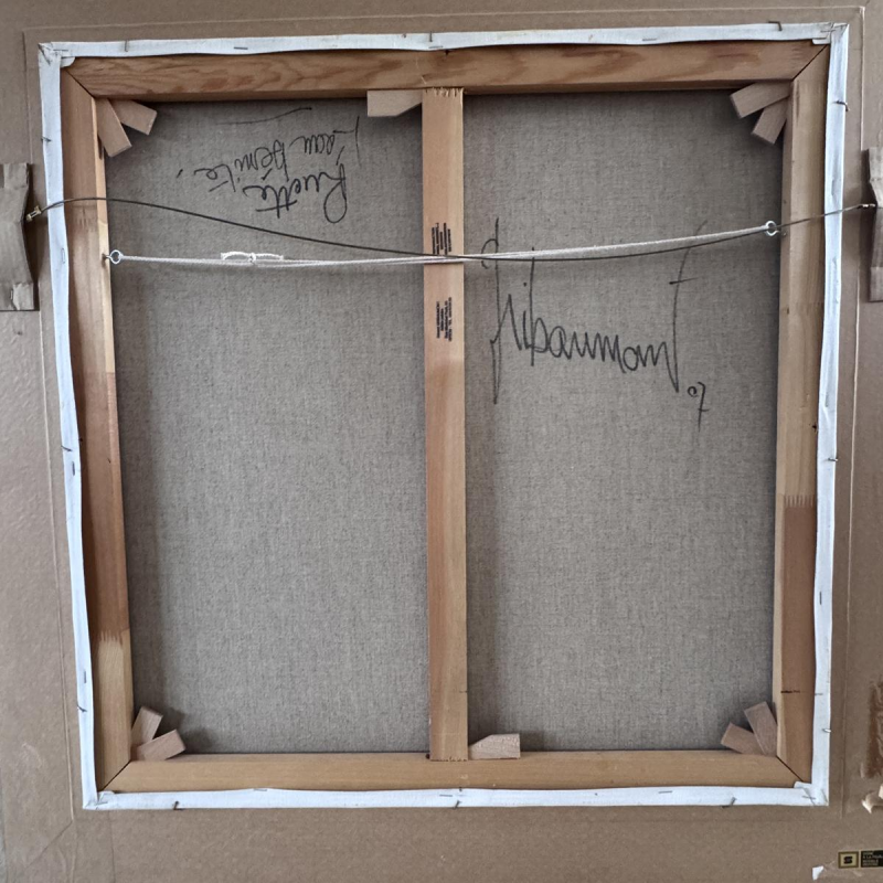 Gérard GRIBAUMONT “Children playing in the street in RUETTE (Gaume)” oil on canvas