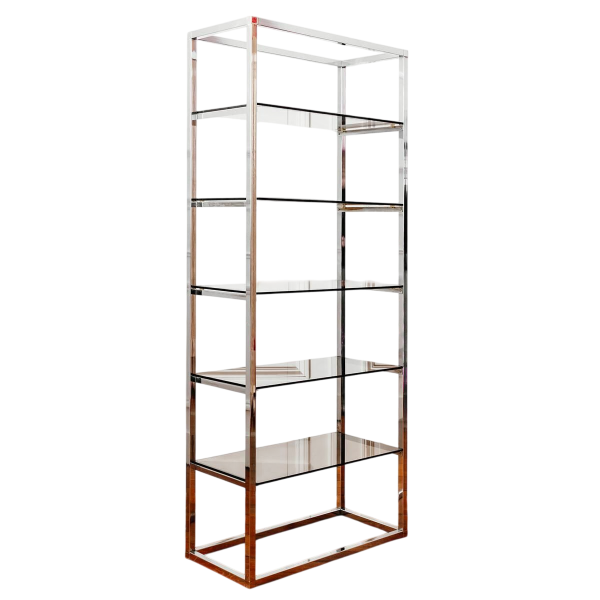 Étagère chromée vintage, années 70