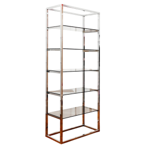 Étagère chromée vintage, années 70