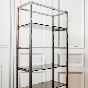 Étagère chromée vintage, années 70