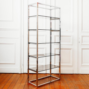 Étagère chromée vintage, années 70