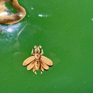 Jaget et Pinon Tours, jardinière Empire, faïence grand feu vert impérial