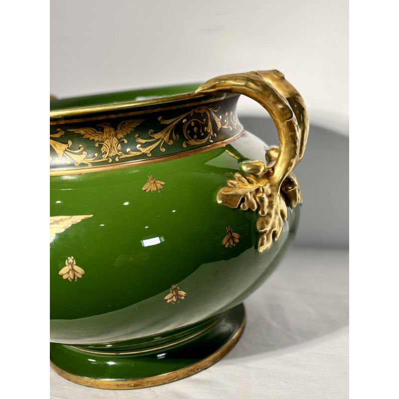Jaget and Pinon Tours, Empire planter, large green imperial earthenware