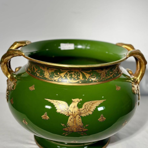 Jaget and Pinon Tours, Empire planter, large green imperial earthenware