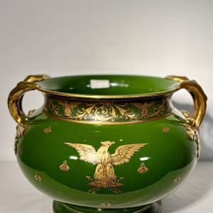 Jaget and Pinon Tours, Empire planter, large green imperial earthenware