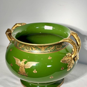Jaget and Pinon Tours, Empire planter, large green imperial earthenware