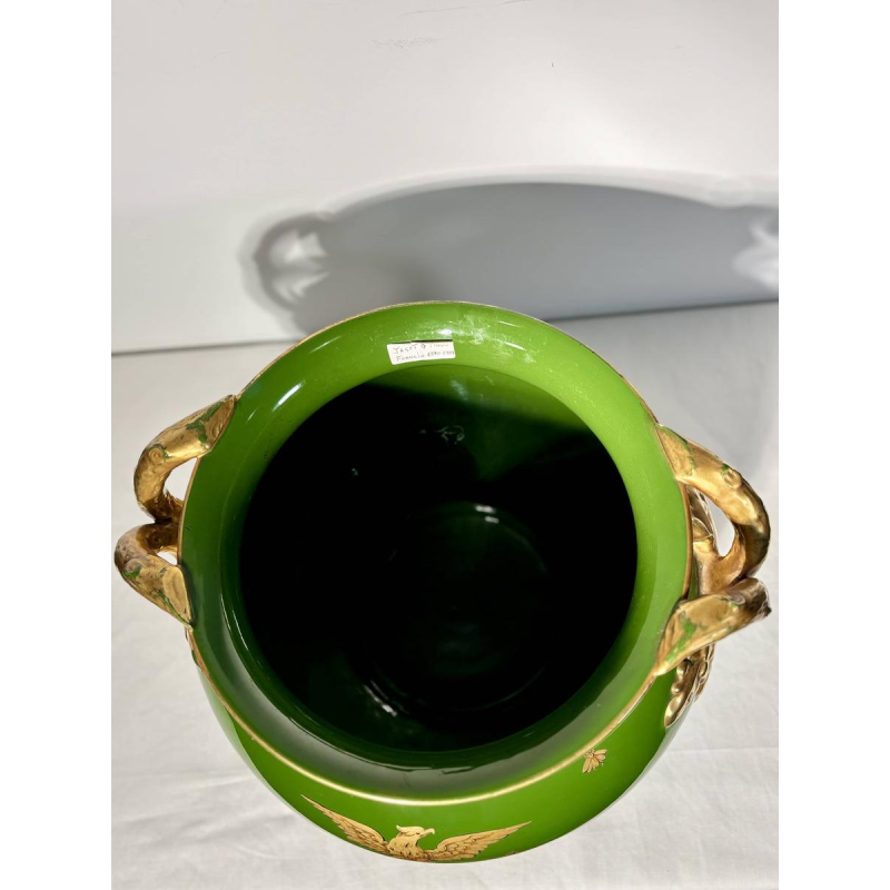 Jaget and Pinon Tours, Empire planter, large green imperial earthenware
