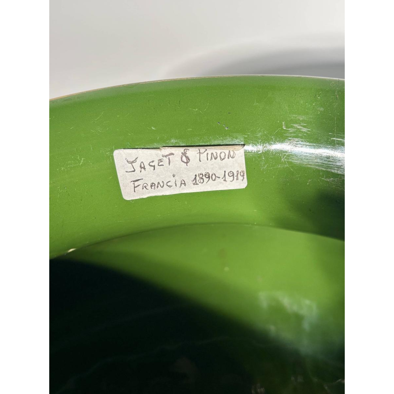 Jaget et Pinon Tours, jardinière Empire, faïence grand feu vert impérial