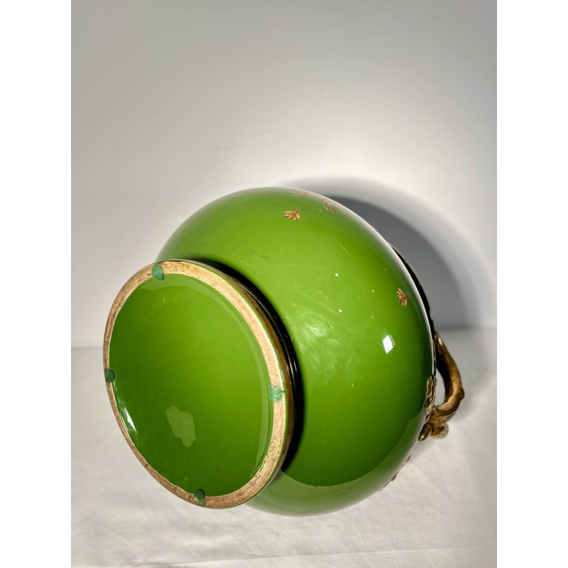 Jaget and Pinon Tours, Empire planter, large green imperial earthenware