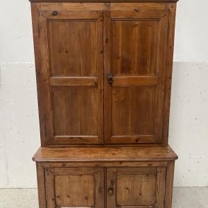 Two-part administrative filing cabinet, solid fir wood, 20th century