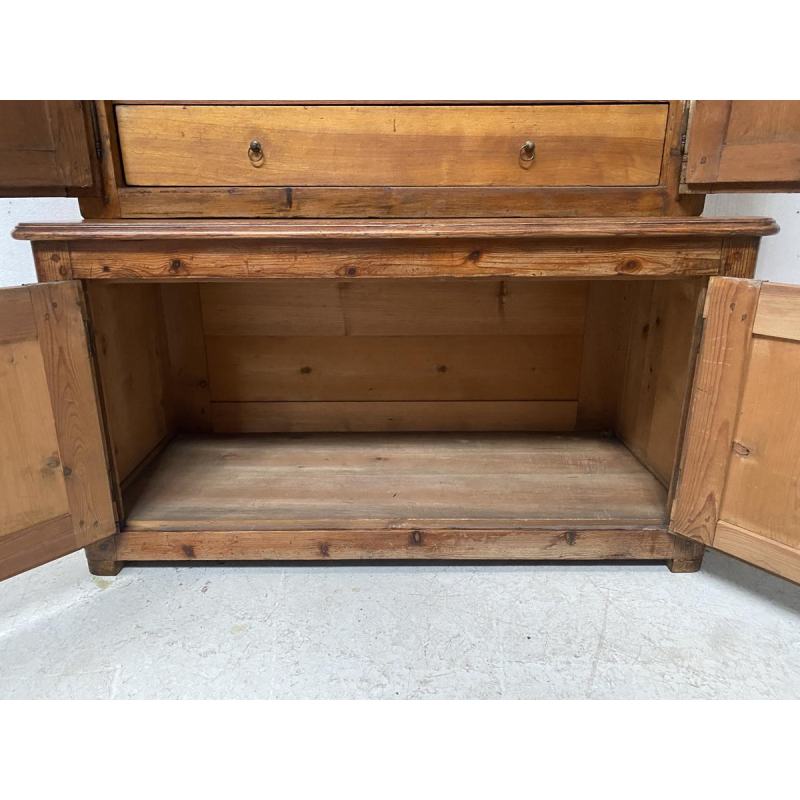 Two-part administrative filing cabinet, solid fir wood, 20th century