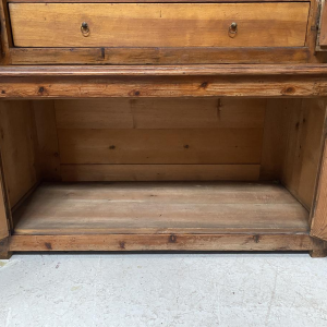 Two-part administrative filing cabinet, solid fir wood, 20th century