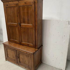 Two-part administrative filing cabinet, solid fir wood, 20th century