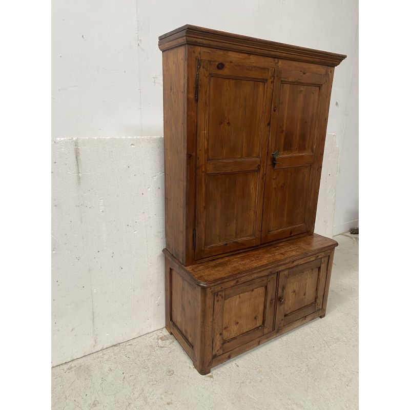 Two-part administrative filing cabinet, solid fir wood, 20th century