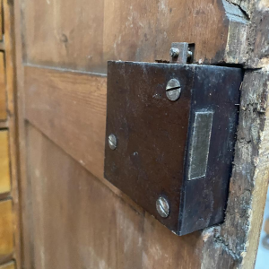 Two-part administrative filing cabinet, solid fir wood, 20th century