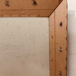 Spiegel met gesloten zijkanten, getint glas met puntige glasdecoratie, ca. 1950