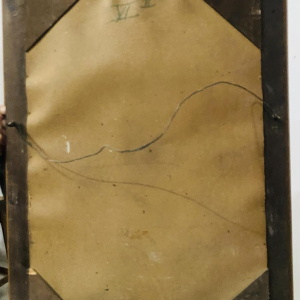 Spiegel met gesloten zijkanten, getint glas met puntige glasdecoratie, ca. 1950