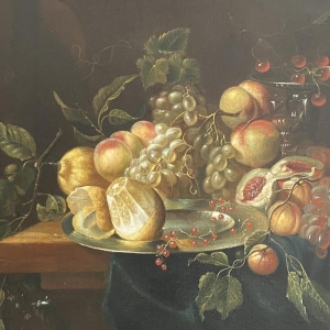 Schilderij "Stilleven met citroenen", olieverf op doek, 19e eeuw