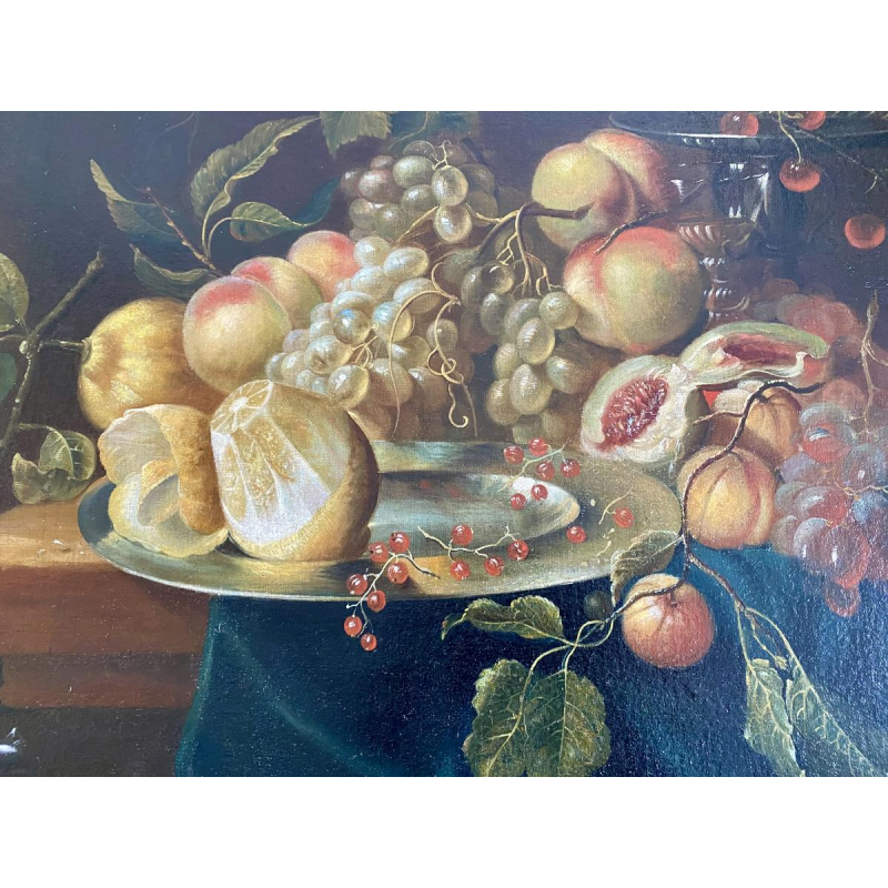 Tableau "Nature morte aux citrons" huile sur toile, XIXe siècle