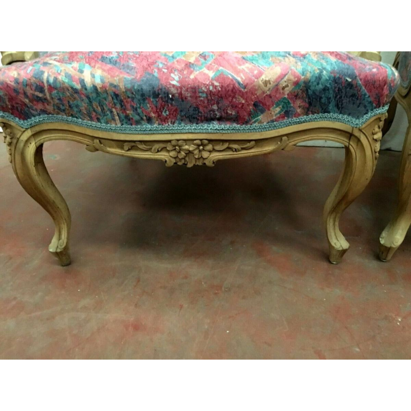 Mobilier de salon de style Louis XV, canapé et fauteuils Rocaille, XXe siècle