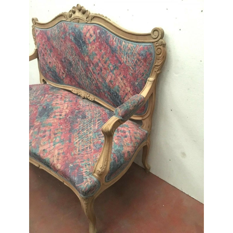 Woonkamermeubels in Lodewijk XV-stijl, rococo bank en fauteuils, 20e eeuw