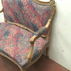 Woonkamermeubels in Lodewijk XV-stijl, rococo bank en fauteuils, 20e eeuw