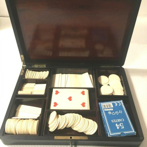 Boîte à jetons Napoléon III, coffret en marqueterie Boulle, XIXe siècle