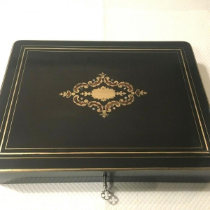 Napoleon III-penningendoos, Boulle-inlegwerkkist, 19e eeuw