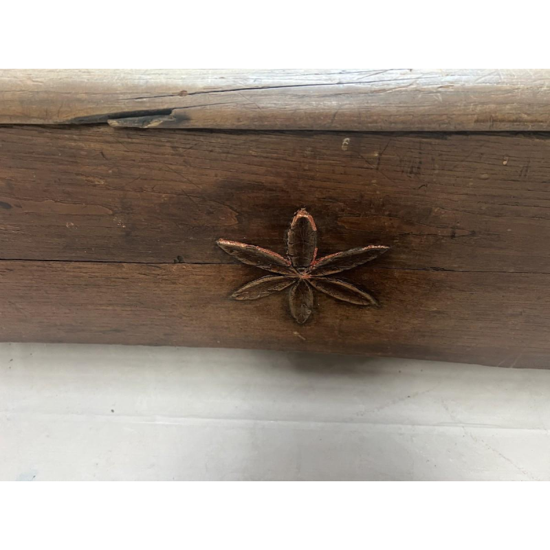 Solid elm chest with star decoration, 18th century