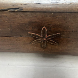 Coffre en orme massif à décor d'étoile, XVIIIe siècle