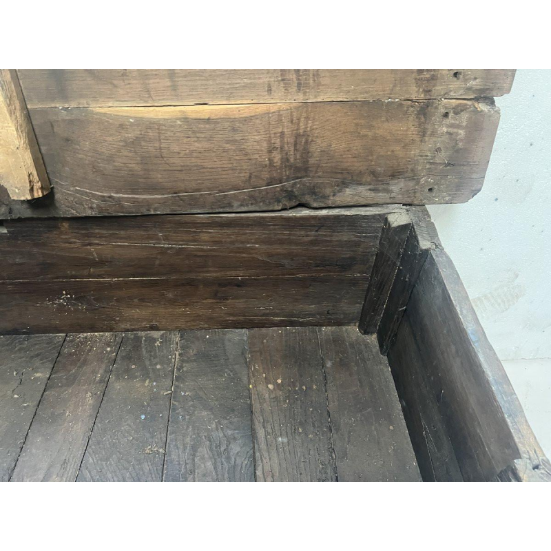 Solid elm chest with star decoration, 18th century