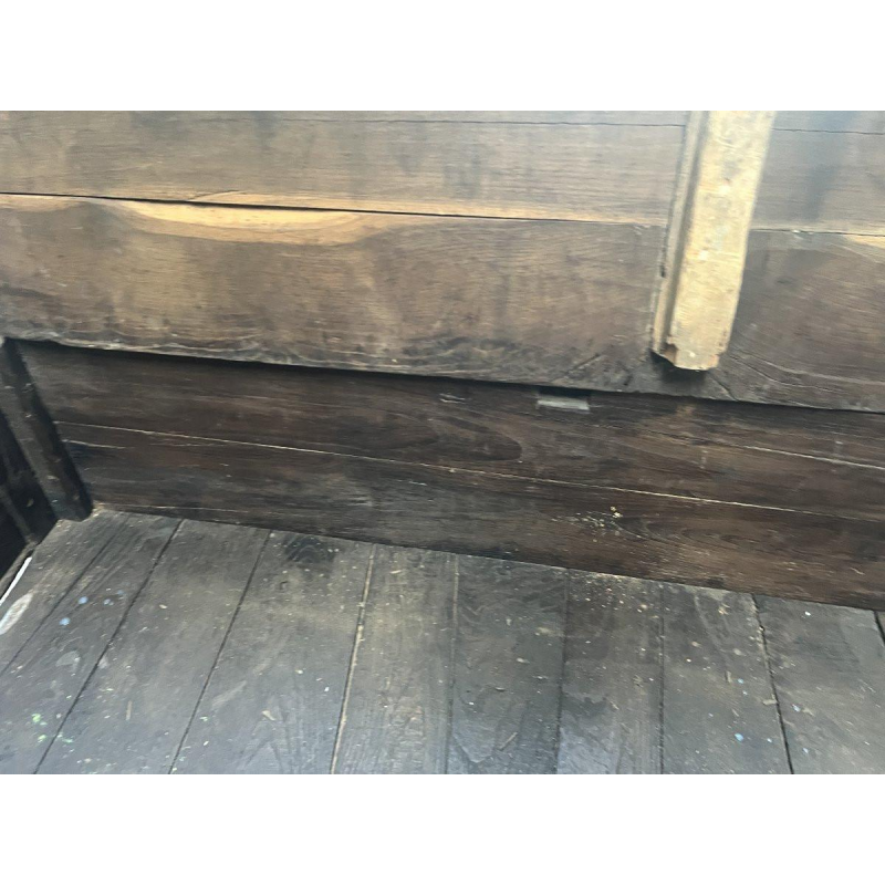 Solid elm chest with star decoration, 18th century