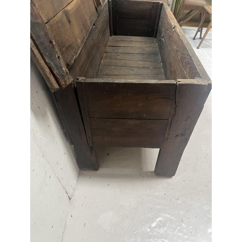 Solid elm chest with star decoration, 18th century