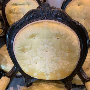 Set of eight Napoleon III armchairs in rosewood, 19th century