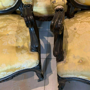 Set of eight Napoleon III armchairs in rosewood, 19th century