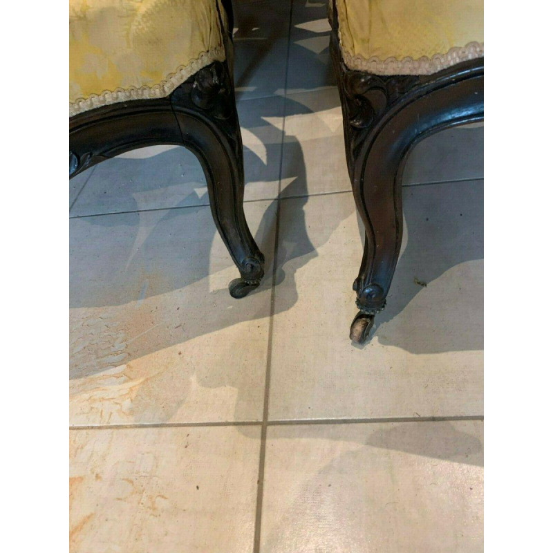 Suite de huit fauteuils Napoléon III en palissandre, XIXᵉ siècle