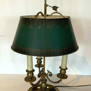 Bouillottelamp van brons en plaatmetaal, 20e eeuw