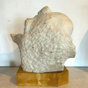 Professor Pattarino "Smiling Woman" Carrara marble sculpture, Italy, 20th century