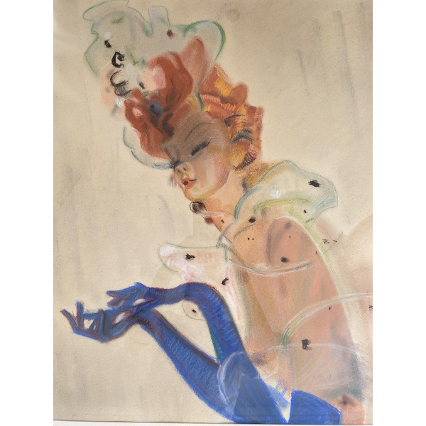 Jean-Gabriel Domergue (attribué à) "Elégante" dessin au pastel sur papier