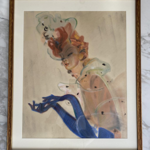 Jean-Gabriel Domergue (toegeschreven aan) "Elegante" pasteltekening op papier