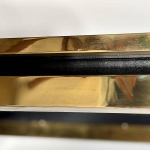 Coffee table in lacquered resin and brass, 1970s