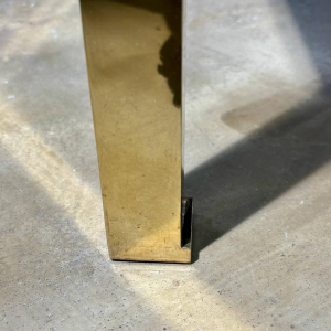 Coffee table in lacquered resin and brass, 1970s