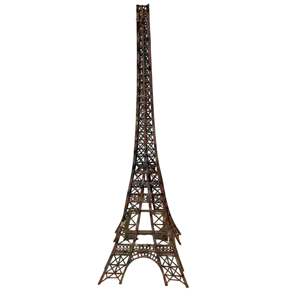 Large Eiffel Tower made of flat iron and patinated angle iron, 20th century