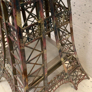 Large Eiffel Tower made of flat iron and patinated angle iron, 20th century